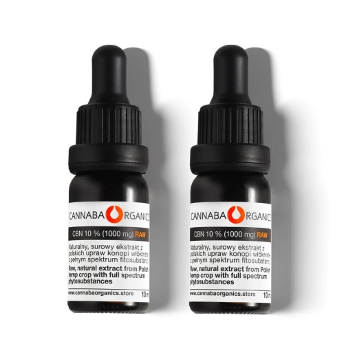 Olejek CBN 10% surowy z chlorofilem w zestawie 2 buteleczek 10 ml