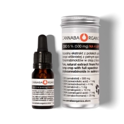 Olejek CBD 5% NA 4 ŁAPY z olejem z łososia w buteleczce 10 ml z puszką aluminiową