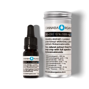 Olejek CBG + CBD 10% bez chlorofilu w buteleczce 10 ml z puszką aluminiową