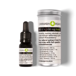 Olejek CBD 5% surowy z chlorofilem w buteleczce 10 ml z puszką aluminiową