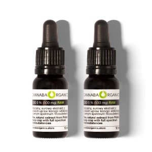 Olejek CBD 5% surowy z chlorofilem w zestawie 2 buteleczek 10 ml