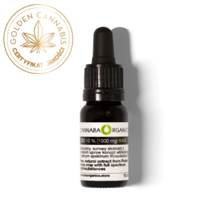 Olejek CBD 10% surowy z chlorofilem w buteleczce 10 ml