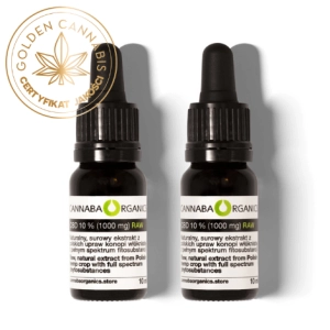 Olejek CBD 10% surowy z chlorofilem w zestawie 2 buteleczek 10 ml