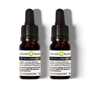 Olejek CBD 30% surowy z chlorofilem w zestawie 2 buteleczek 10 ml