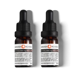 Olejek CBD 10% NA 4 ŁAPY z olejem z łososia w zestawie 2 buteleczek 10 ml