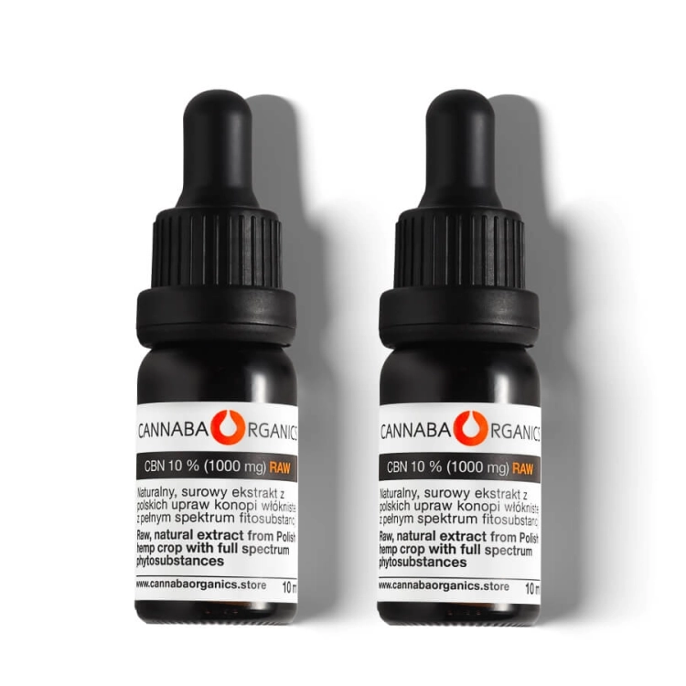 Olejek CBN 10% surowy z chlorofilem w zestawie 2 buteleczek 10 ml